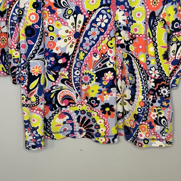 T by Talbots UPF 50 Pique Tunic Size 3X Daisy Print Bright Retro Stretch Cotton - Picture 3 of 8